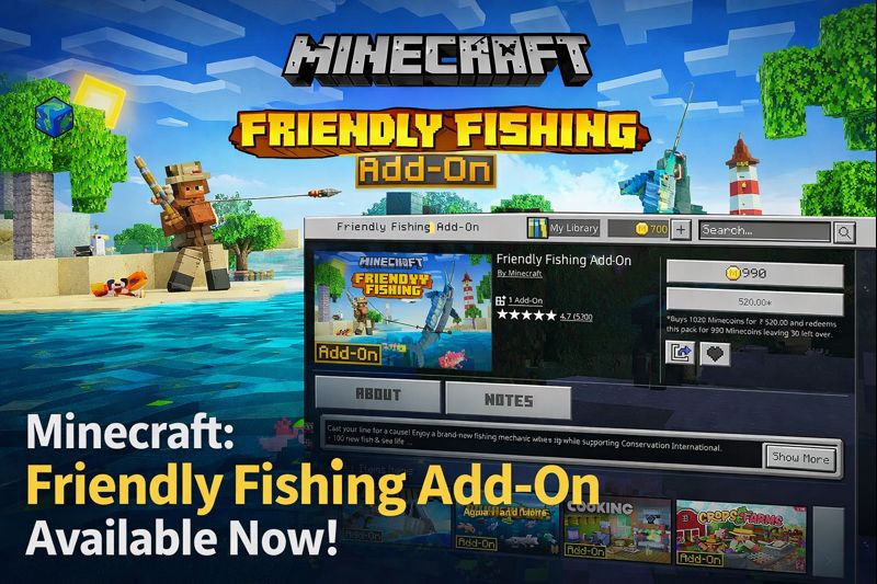 How to Get & Play Minecraft Friendly Fishing Add-On